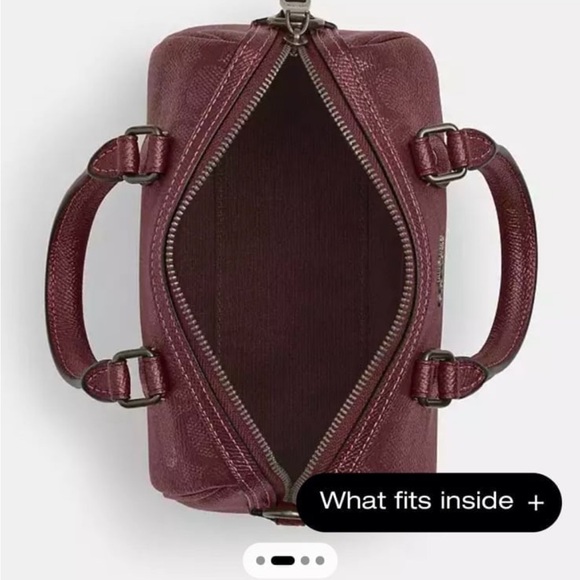 Coach Boxed Mini Rowan Crossbody Bag And Mirror Bag Charm Set In Signature Canva - Picture 6 of 12